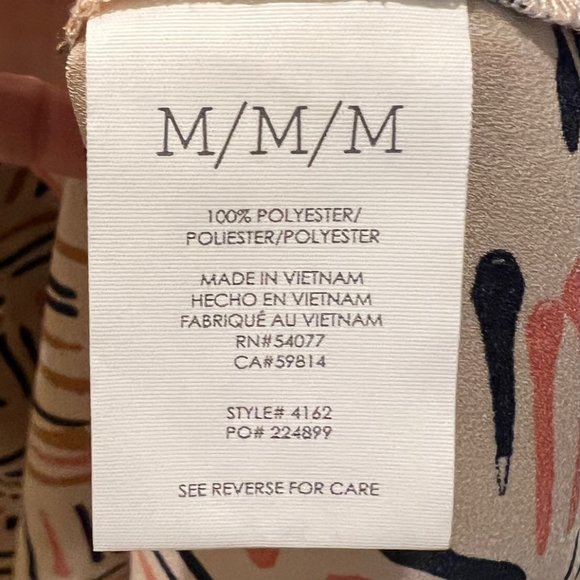 Cabi Marni Blouse Top 4162 V-Neck Chiffon Boho Career Beige Abstract Medium NWT - Picture 6 of 7